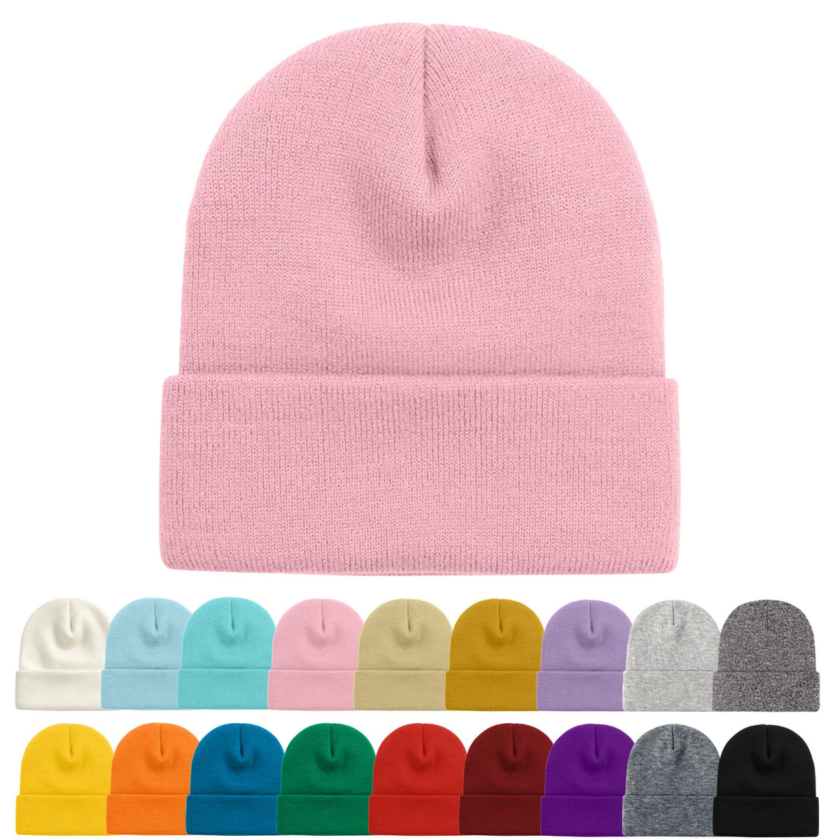 ZOORON Beanie for Women Men Ski Watch Cap Cuffed Plain Skull Knit Hat Soft Fisherman Winter Hat