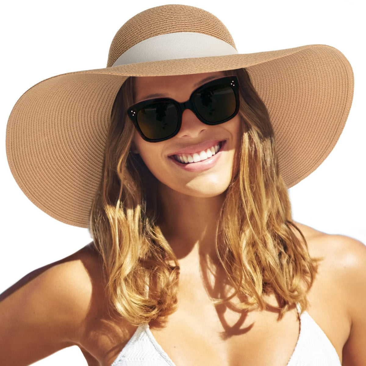 FURTALK Womens Sun Straw Hat Wide Brim Floppy Summer Beach Hats for Women