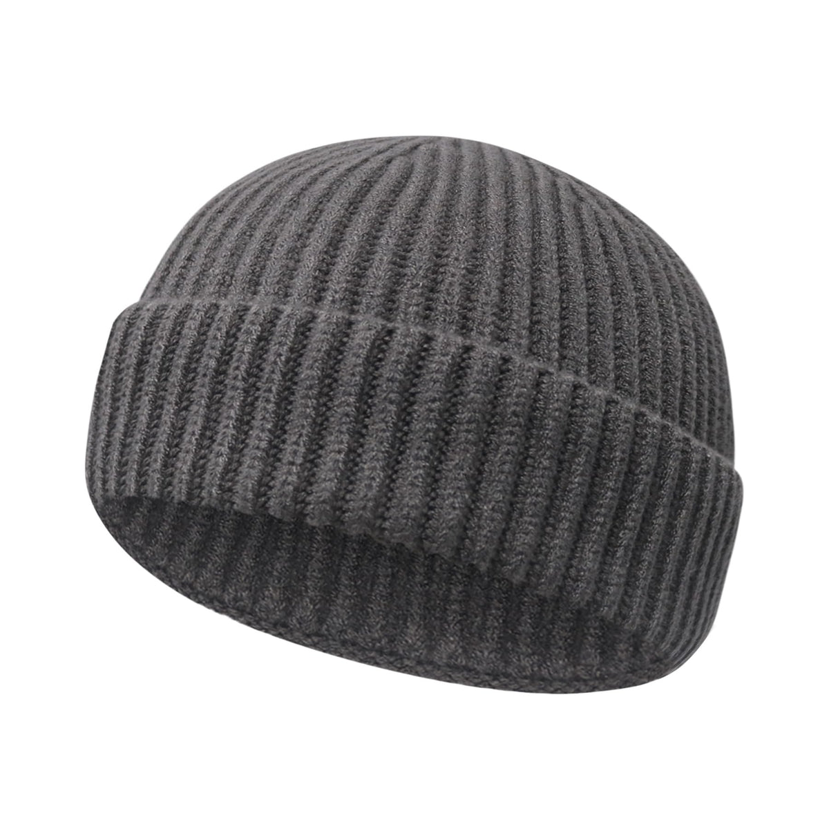 Wool Fisherman Beanies for Men Women Short Cuff Knit Beanie