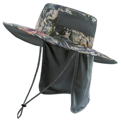 BASSDASH UPF 50+ Sun Fishing Hat Water Resistant with Detachable Neck Flap