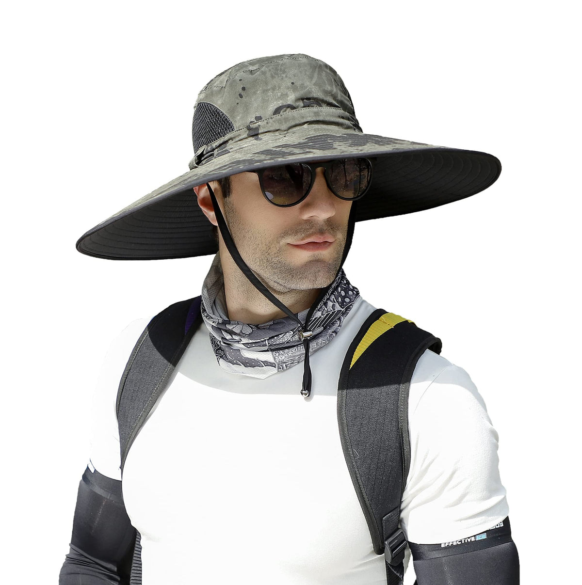 Leotruny Men Wide Brim Sun Hats UPF50+ Waterproof Breathable Bucket Hat