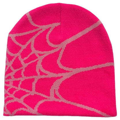 Pooyikoi Y2K Gothic Spider Pattern Wool Acrylic Knitted Hat Women Beanie Winter Warm Beanies Men Casual Skullies Outdoor