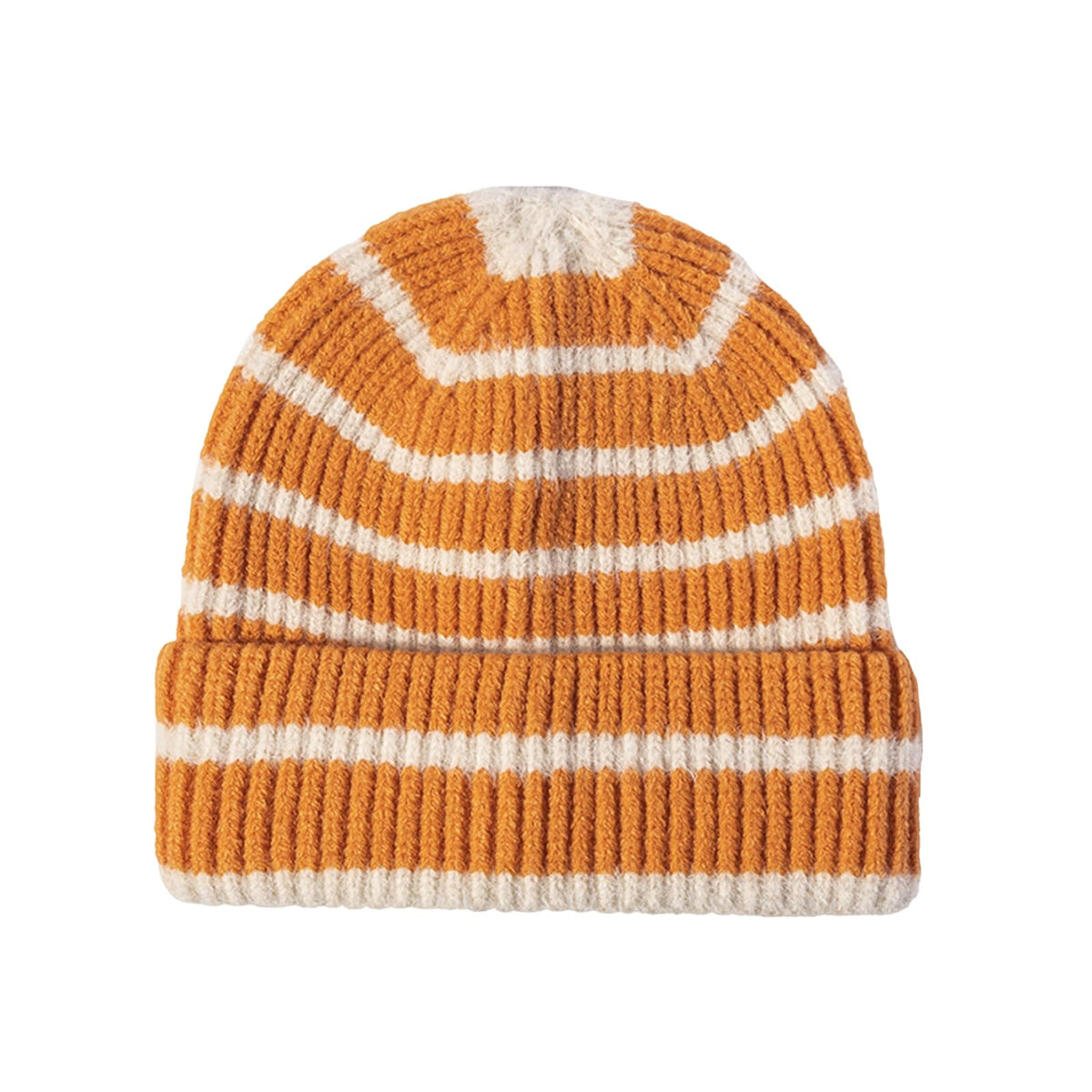 CORIRESHA Unisex Fashion Striped Beanie Cuffed Winter Warm Cozy Chunky Rib Knit Hat