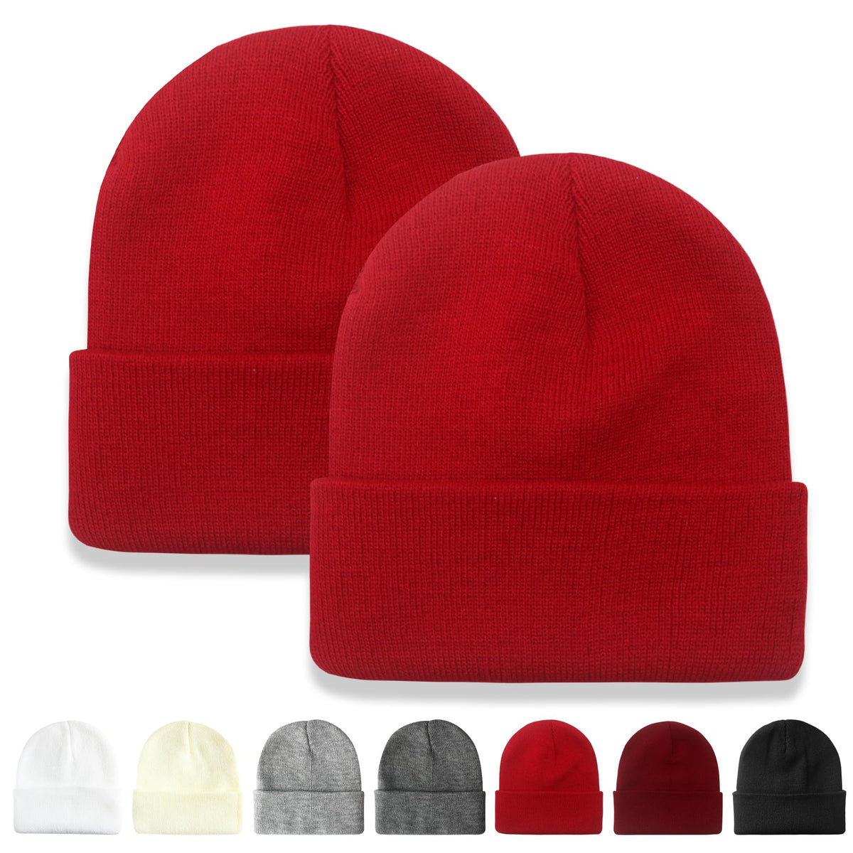 NPQQUAN 2 Packs Beanie for Men Women Winter Hats for Mens Beanie Skull Cap