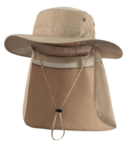 Home Prefer UPF50 Mens Sun Hat with Neck Flap Quick Dry UV Protection Cap Womens Wide Brim Fishing Hat Neck Flap Beach Garden