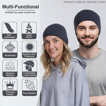 Bamboo Lightweight Skull Cap Beanie Hat for Men Women, Soft and Comfy Sleep Cap Watch Hat
