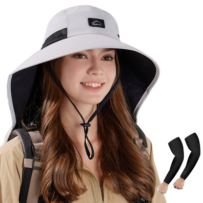 Rosoz Outdoor Sun Hat for Men Women, UPF 50+Fishing Hat with Neck Flap