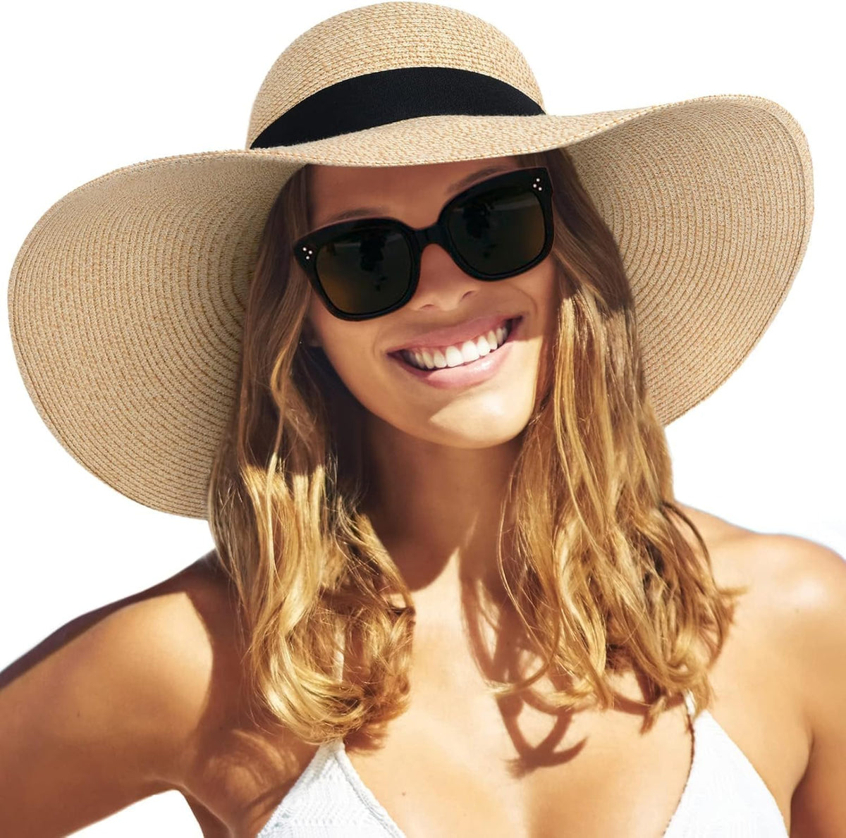 FURTALK Womens Sun Straw Hat Wide Brim Floppy Summer Beach Hats for Women