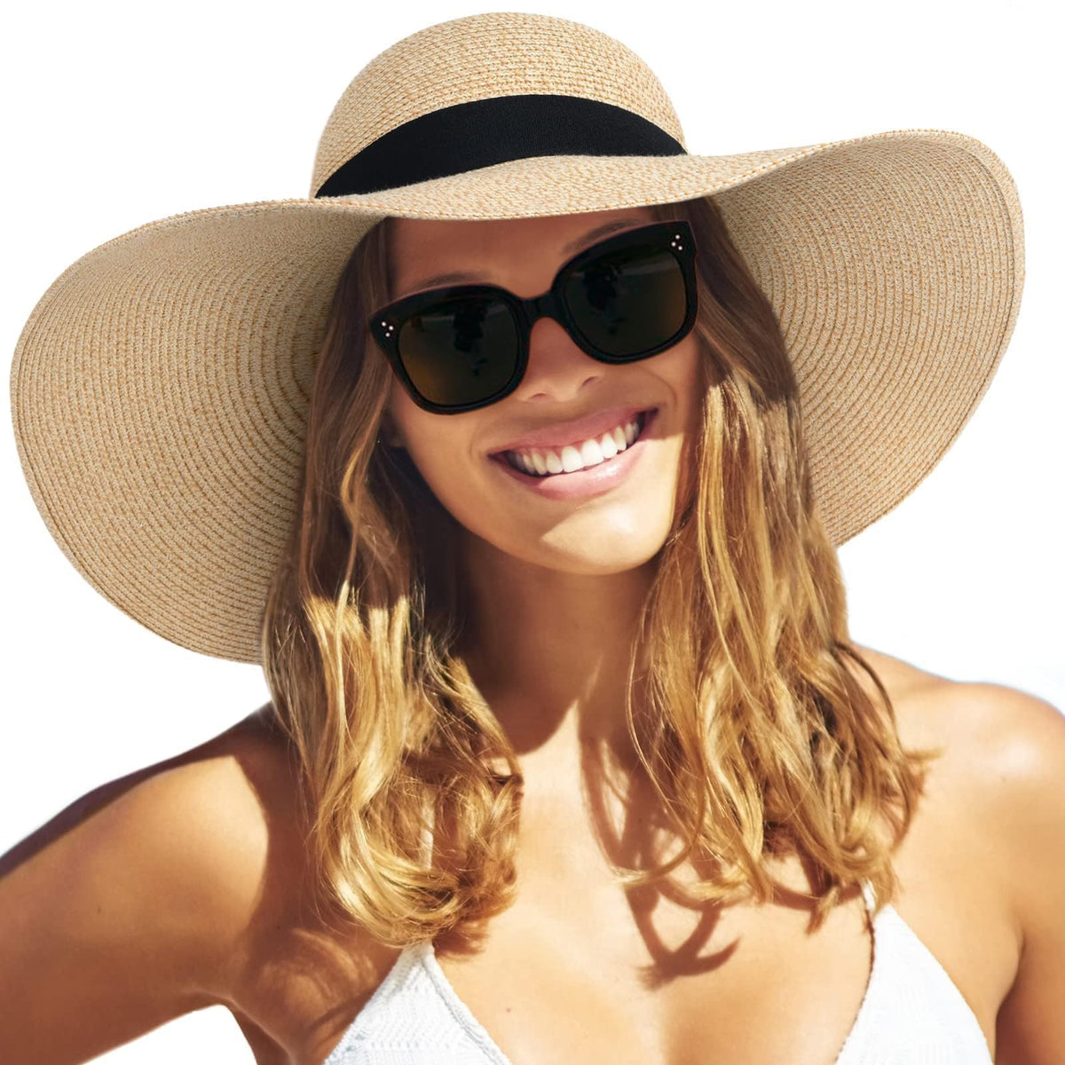 FURTALK Womens Sun Straw Hat Wide Brim Floppy Summer Beach Hats for Women
