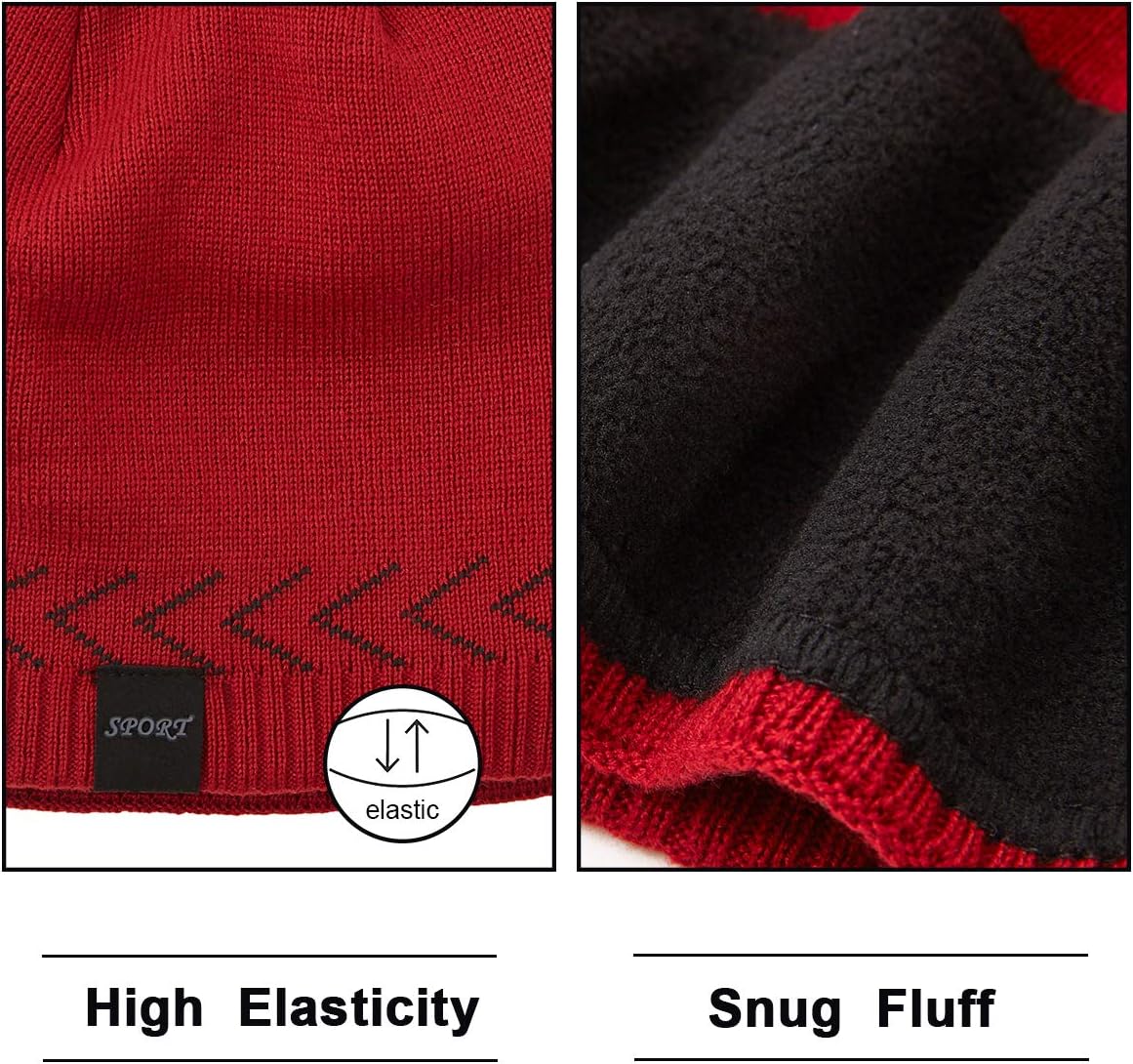 Mens Winter Warm Knitting Hats Plain Skull Beanie Cuff Toboggan Knit Cap