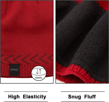 Mens Winter Warm Knitting Hats Plain Skull Beanie Cuff Toboggan Knit Cap