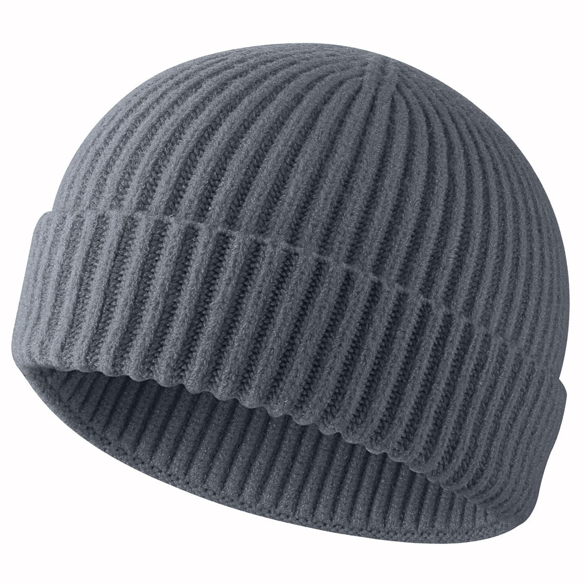 ROYBENS Swag Wool Knit Cuff Short Fisherman Beanie for Men Women Winter Hat