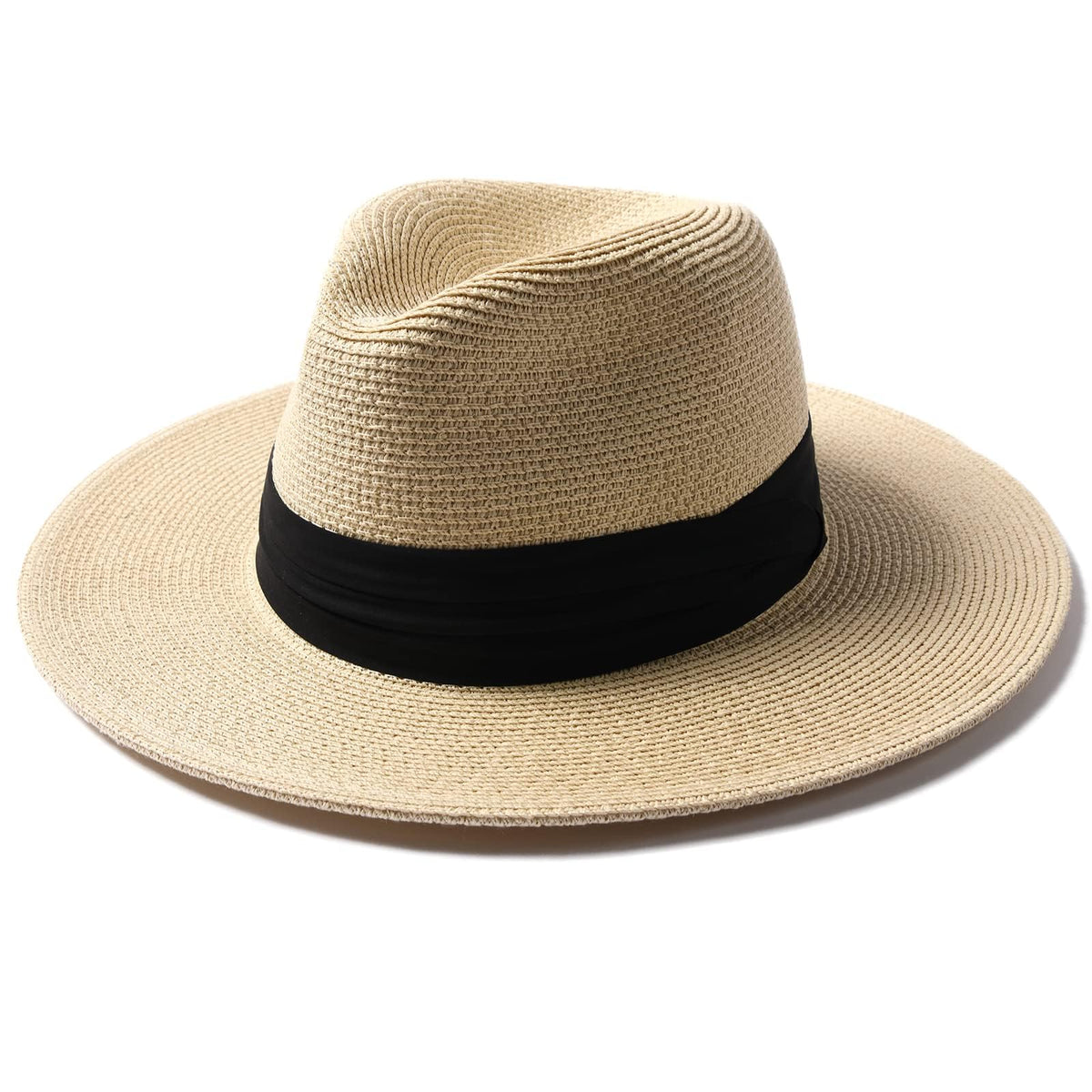FURTALK Sun Hat Wide Brim Straw Fedora Panama Beach for Men Women