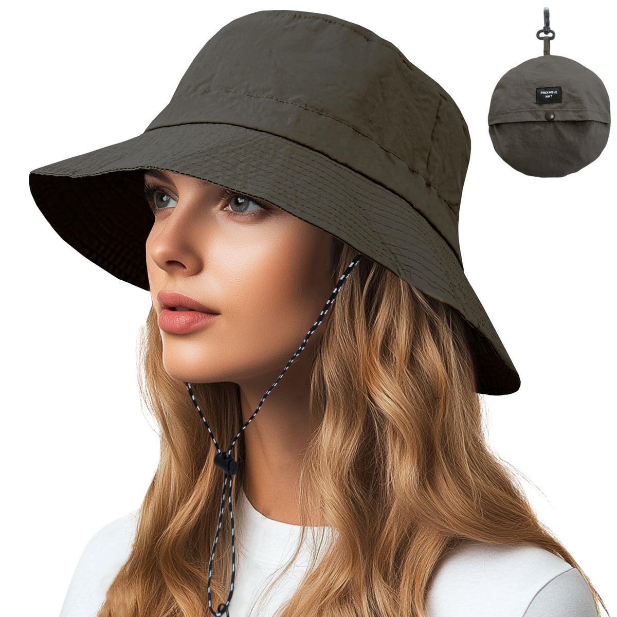 NPQQUAN Sun Bucket Hats for Woman Men Lightweight Sun Hat Packable Foldable