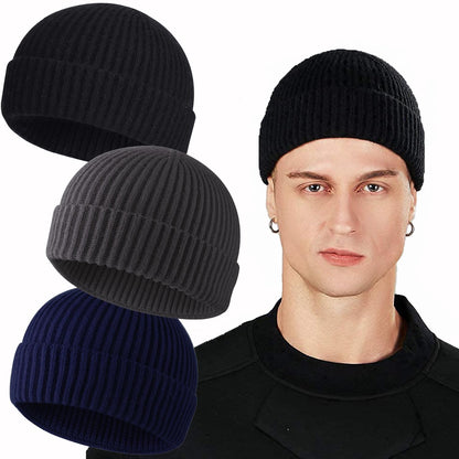 ROYBENS Swag Wool Knit Cuff Short Fisherman Beanie for Men Women Winter Hat