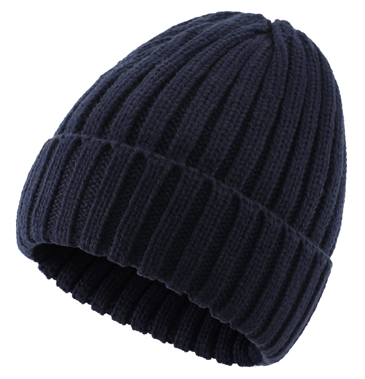 Connectyle Women's Rib Knit Cuffed Beanie Hat Stretch Acrylic Winter Hat Thick Warm Snow Ski Cap