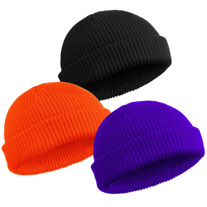 SATINIOR 4 Pieces Trawler Beanie Watch Hat Roll up Edge Skullcap Fisherman Beanie Unisex