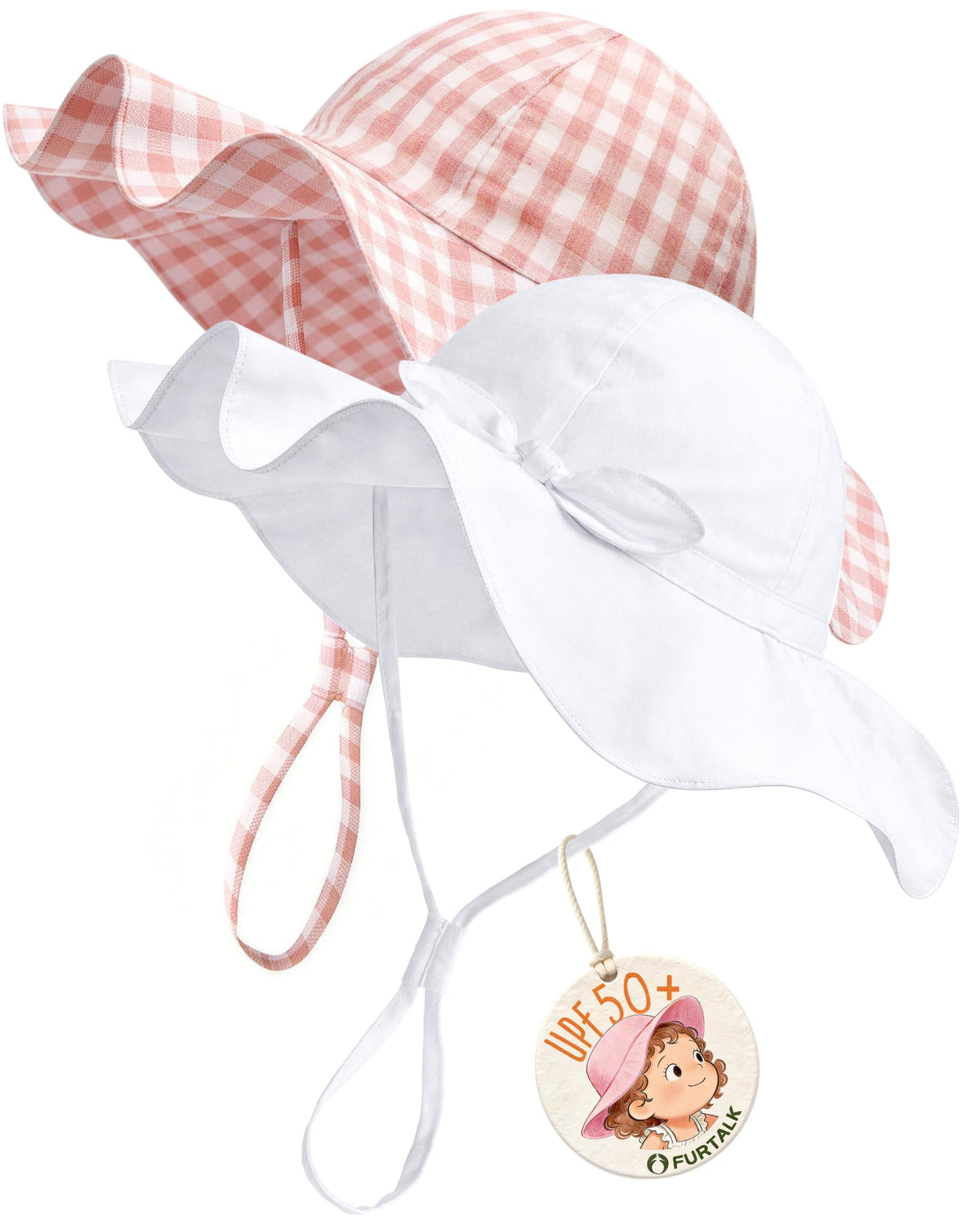 FURTALK Baby Sun Hat Toddler Beach Hats with UPF 50+ Sun Protection Wide Brim Girls Bucket Hat