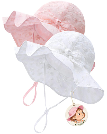 FURTALK Baby Sun Hat Toddler Beach Hats with UPF 50+ Sun Protection Wide Brim Girls Bucket Hat