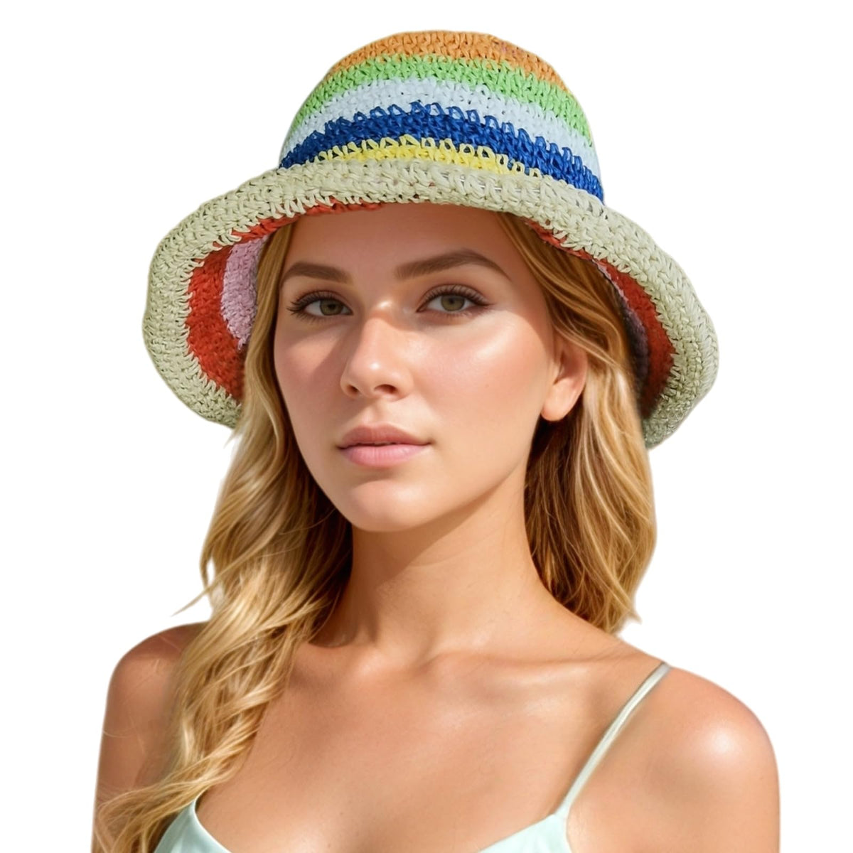 Floppy Big Beach Straw Hats for Women Foldable Summer Wide Brim Packable Sun Hat Womens Travel Straw Fedora Hat