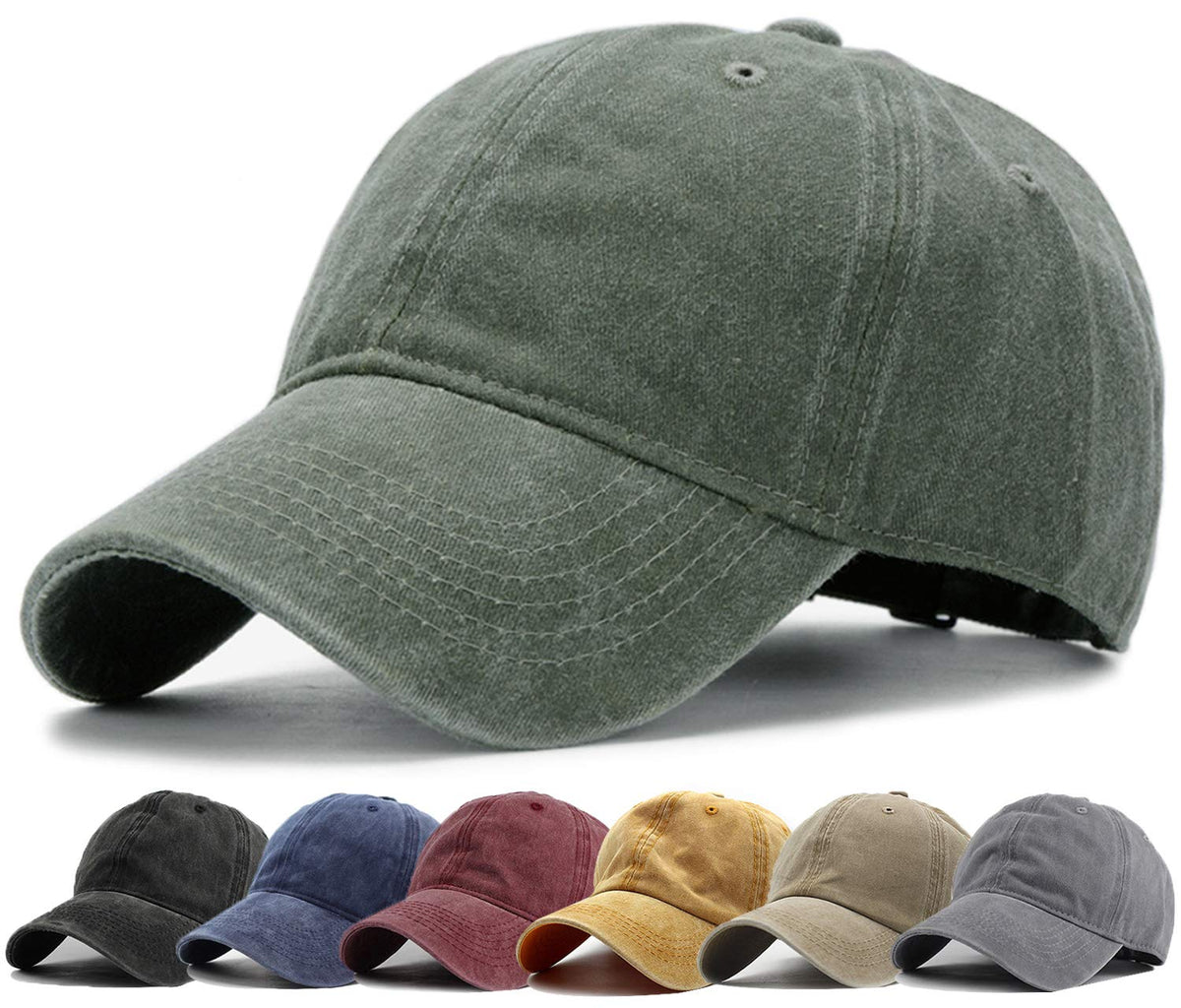 HH HOFNEN Baseball Cap Washed Cotton Unstructured Vintage Hat for Men Women