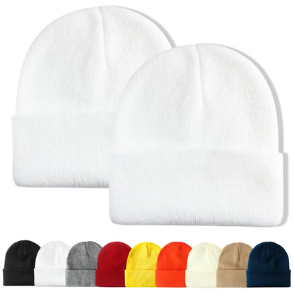 PFFY Unisex Beanie Hats for Men Women Plain Knit Winter Beanies Warm Hat