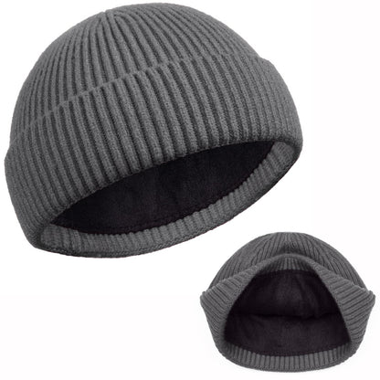 ROYBENS Swag Wool Knit Cuff Short Fisherman Beanie for Men Women Winter Hat