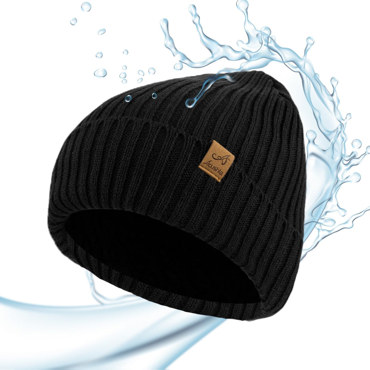 ACUSHLA Waterproof Windproof Winter Hat for Men Women Fleece-Lined Beanie