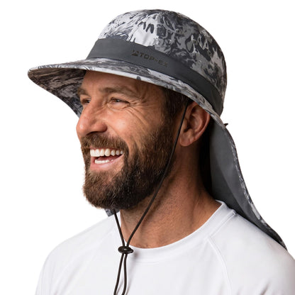 TOP-EX UPF 50+ Cooling Wide Brim Sun Hat for Men with Neck Flap, Packable