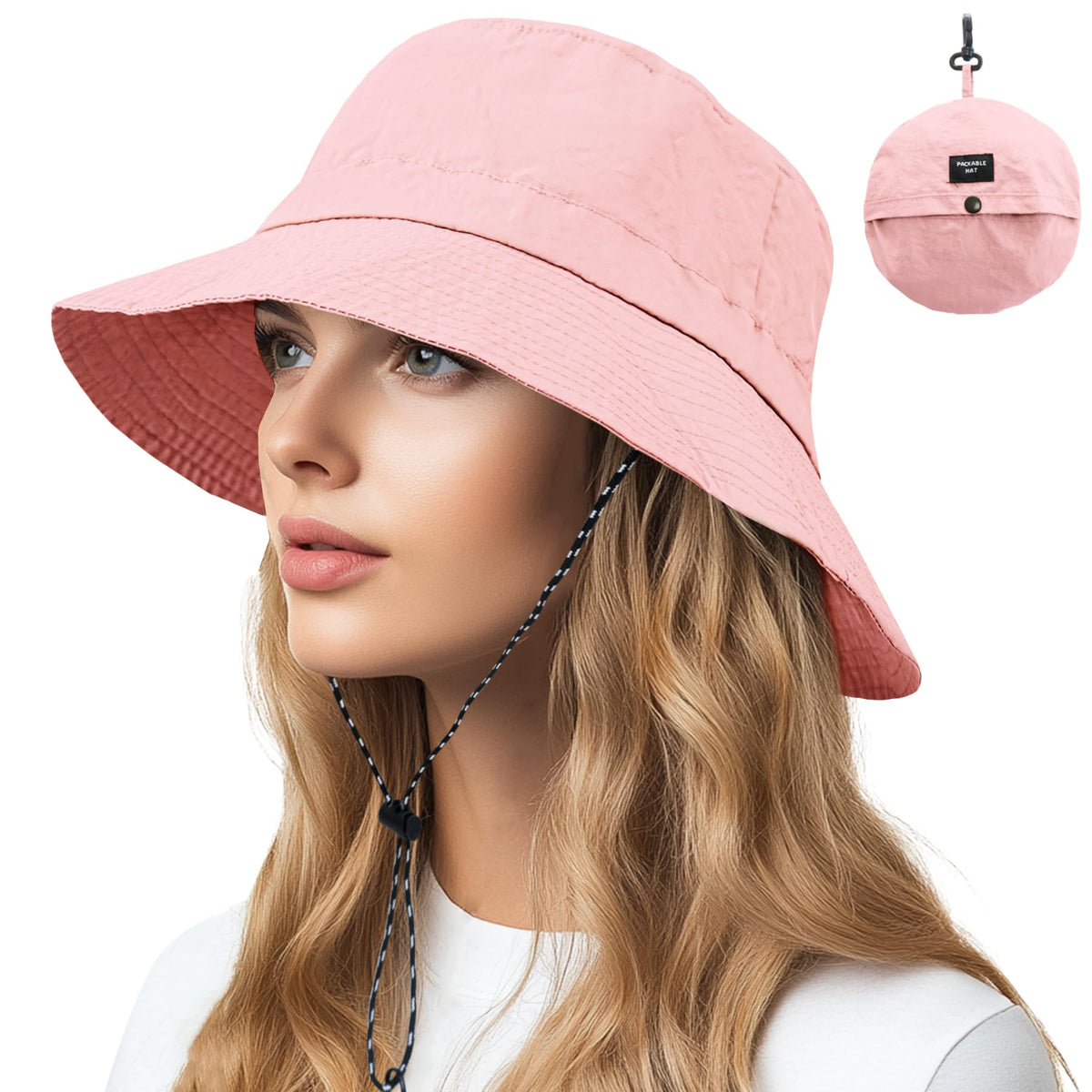 NPQQUAN Sun Bucket Hats for Woman Men Lightweight Sun Hat Packable Foldable
