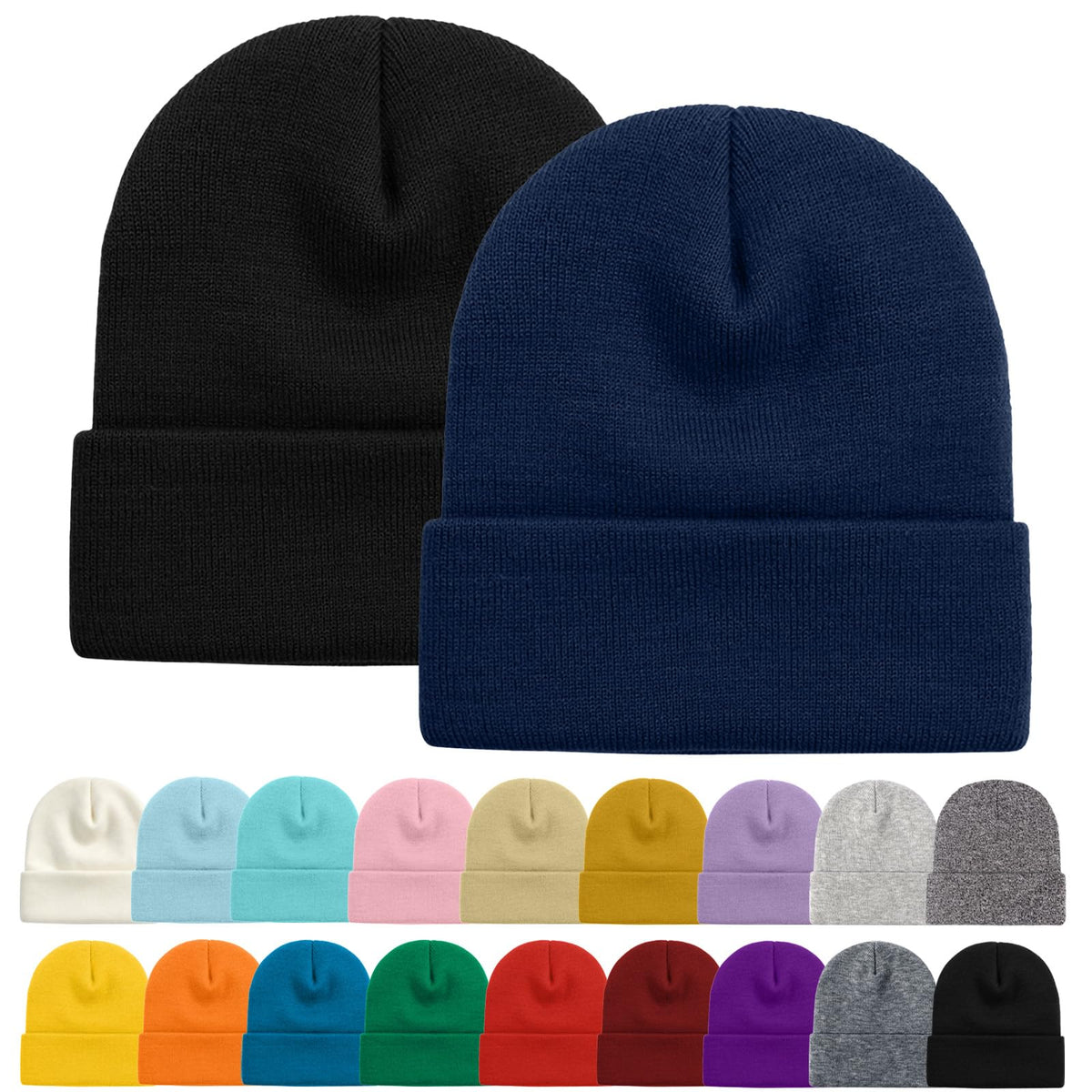 ZOORON Beanie for Women Men Ski Watch Cap Cuffed Plain Skull Knit Hat Soft Fisherman Winter Hat