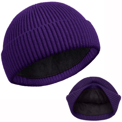 ROYBENS Swag Wool Knit Cuff Short Fisherman Beanie for Men Women Winter Hat