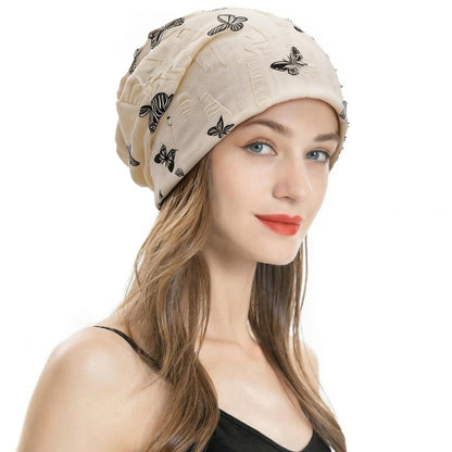 ZLYC Women Fashion Knit Slouchy Beanie Hat Thin Stretch Skull Cap