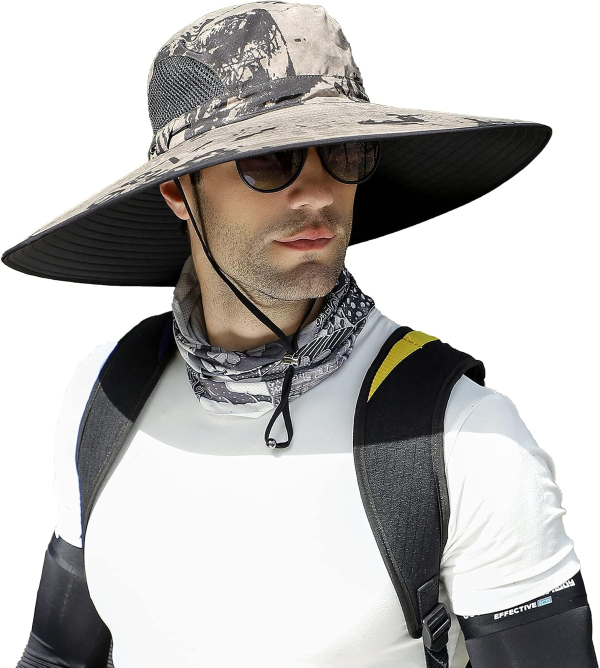 Leotruny Men Wide Brim Sun Hats UPF50+ Waterproof Breathable Bucket Hat