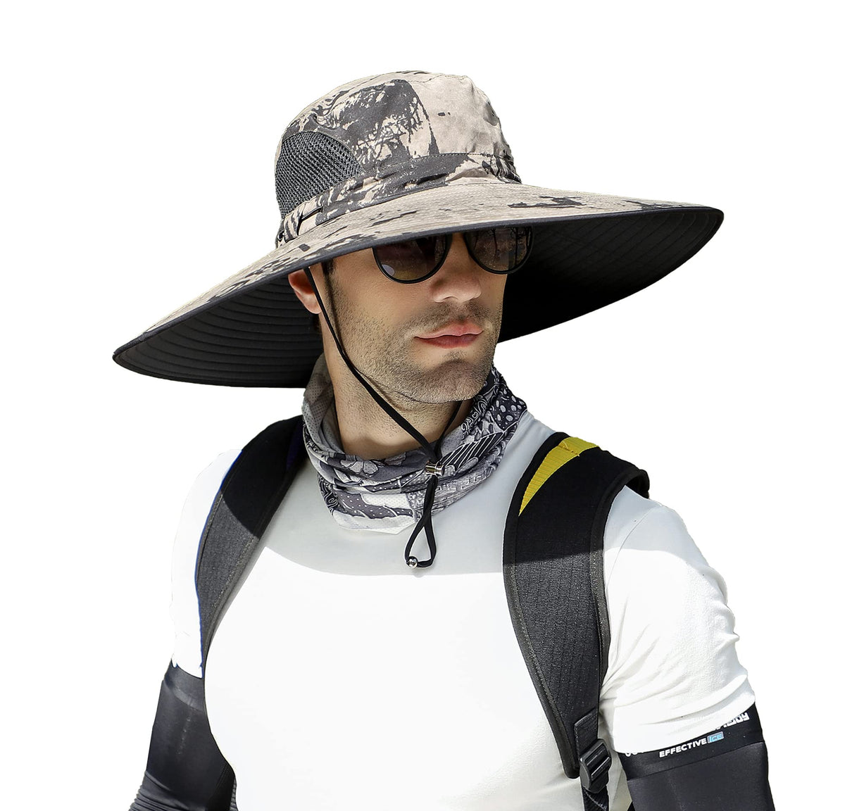 Leotruny Men Wide Brim Sun Hats UPF50+ Waterproof Breathable Bucket Hat