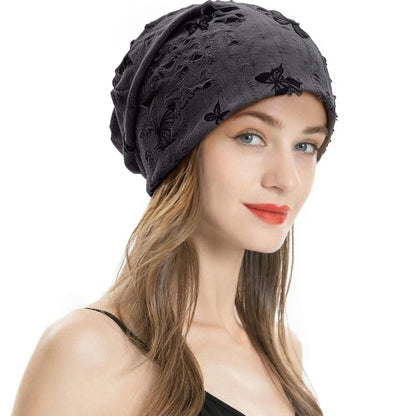 ZLYC Women Fashion Knit Slouchy Beanie Hat Thin Stretch Skull Cap