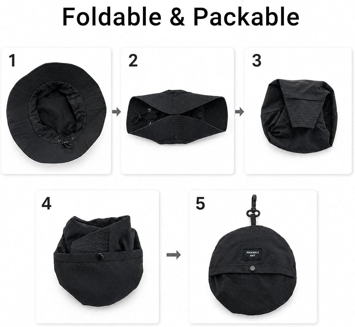PFFY Packable Sun Bucket Hat for Men Women Outdoor UV Protection Sun Hats