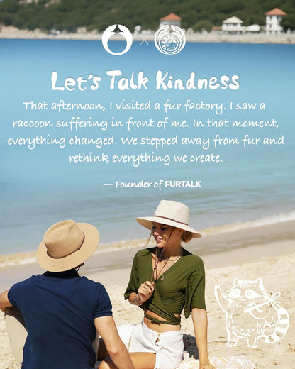 FURTALK Sun Hat Panama Fedora Straw Beach Hat with Wind Lanyard UPF