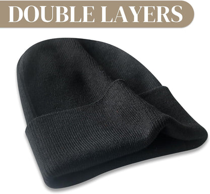 PFFY Unisex Beanie Hats for Men Women Plain Knit Winter Beanies Warm Hat