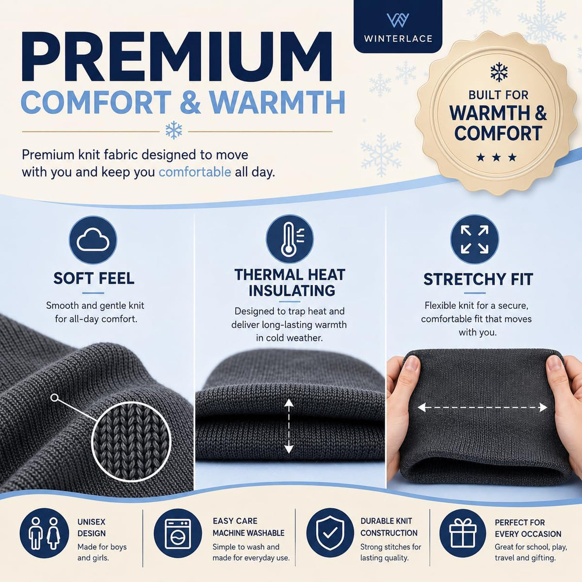 12 Pack Winter Beanie Hats for Men Women, Warm Cozy Knitted Cuffed Skull Cap, Wholesale