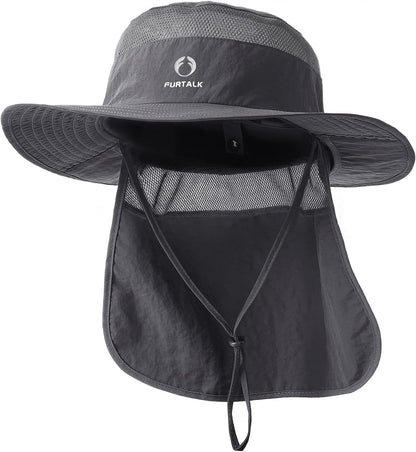 FURTALK Sun Hats for Men Women Fishing Hat with Neck Flap UPF Protection
