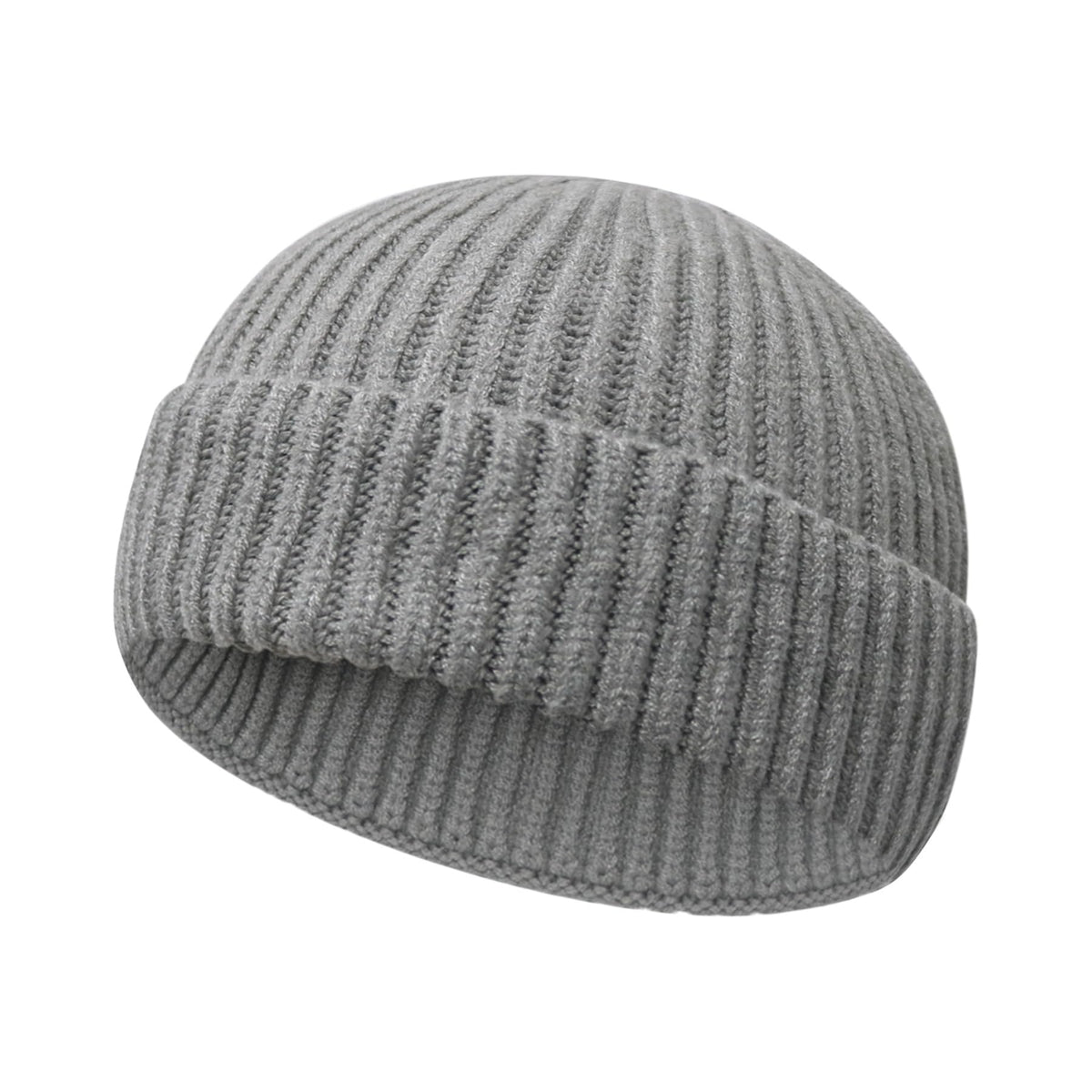 Wool Fisherman Beanies for Men Women Short Cuff Knit Beanie