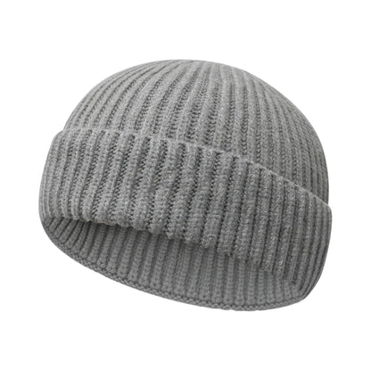 Wool Fisherman Beanies for Men Women Short Cuff Knit Beanie