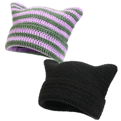 Women Beanie Warm Winter Hats, Soft Knit Lazy Beanie for Women, Women Cat Beanie，Women Fox hat, Slouchy Beanies for Women