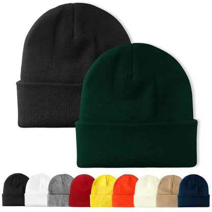 PFFY Unisex Beanie Hats for Men Women Plain Knit Winter Beanies Warm Hat