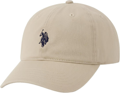 U.S. Polo Assn. Baseball Cap, 100% Cotton Adjustable Dad Hat with Small Pony Logo