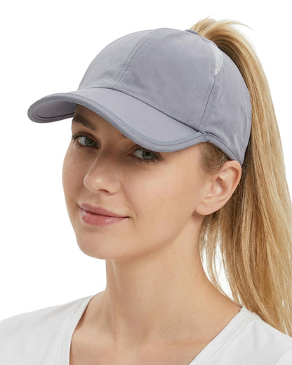 Ponytail Baseball Cap for Women UPF50 Waterproof Quick-Dry Running Hat with Ponytail Hole Golf Hiking Tennis Sports Ball Cap