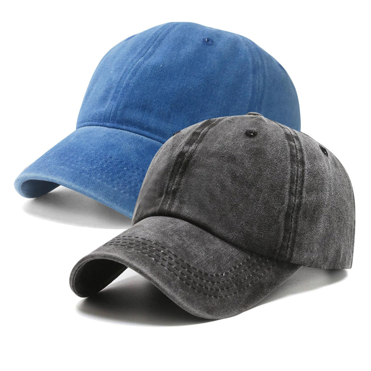 PFFY 2 Packs Vintage Washed Distressed Baseball Cap Dad Hat for Men Women