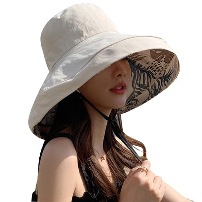HUAMULAN Women Summer Vacation Wide Brim Sun Hat Reversible Fishing Hats