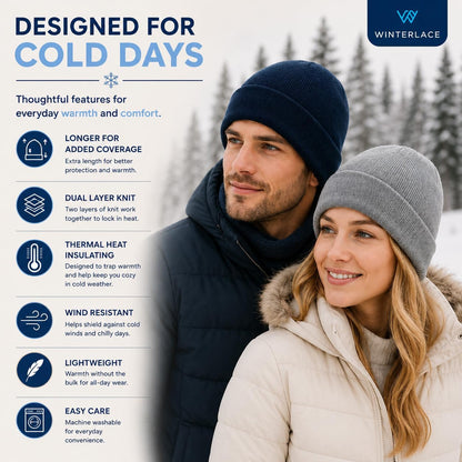 12 Pack Winter Beanie Hats for Men Women, Warm Cozy Knitted Cuffed Skull Cap, Wholesale